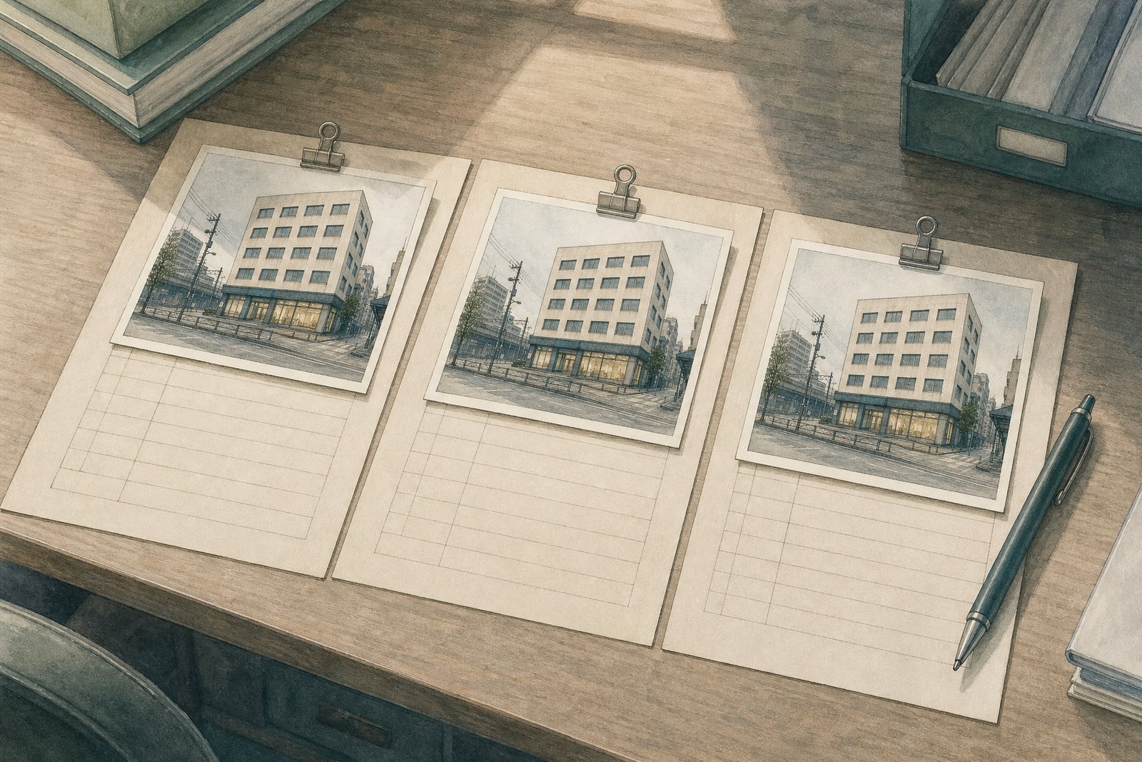 建物の記録を次の所有者へ手渡す物語のイメージ